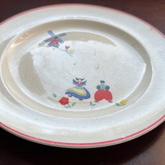 French Saxon China Co Plate Dutch Traditional Vintage Kitchen Decor Tulips - Picture 2 of 6